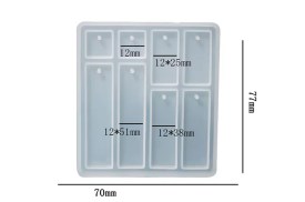 Molde silicona 8 dijes rectangulos diferentes 